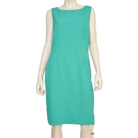 Calvin Klein Contrasting Chain Detail Sheath Dress Top Kelly Green 8/12 Nwt